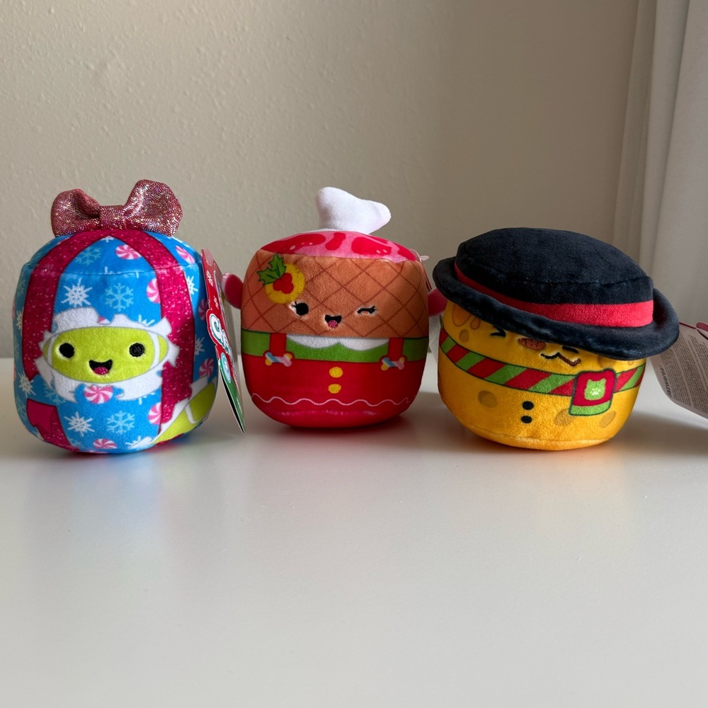 Set of 3 ChewMees from Squishmallow - Holiday Plush Toys Set